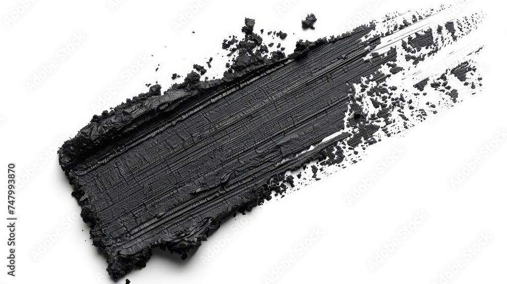 Bold black paint stroke on white background for artistic designs and creative projects Bold black paint stroke on white background for artistic designs and creative projects