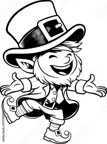 A leprechaun cute Irish St Patricks Day cartoon character