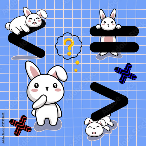 Math Symbols for Comparison Bunny Greater Than  Less Than  and Equal To