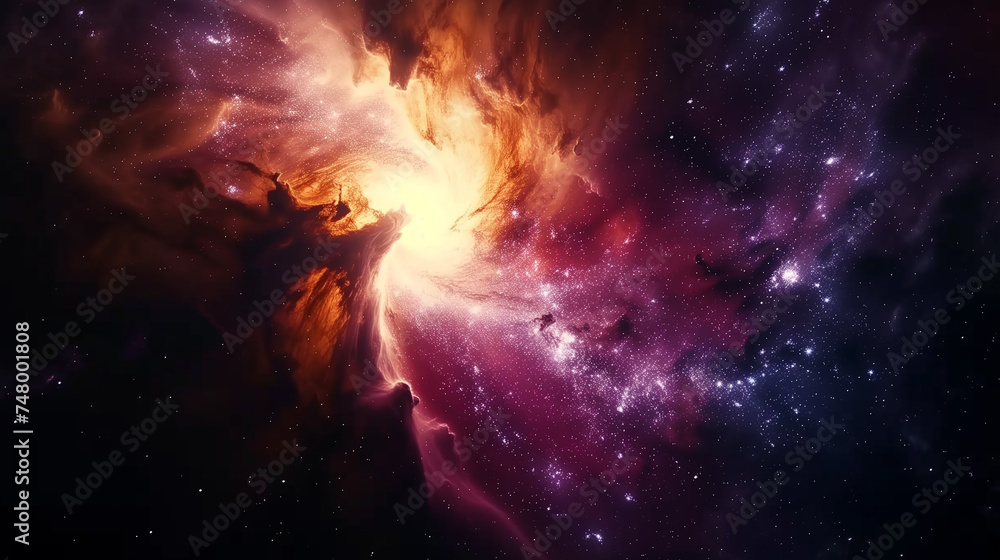 Colorful galaxy in space for poster background