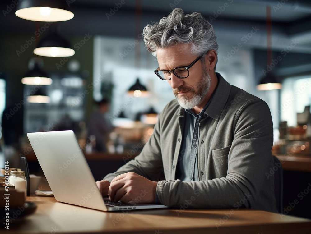 Working for so long gives extra money. Man in the checkered shirt have some additional job at nighttime in the office. Working for so long gives extra money. Man in the checkered shirt have some additional job at nighttime in the office.