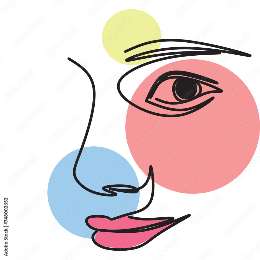 Fototapeta premium Woman drawing art vector illustration