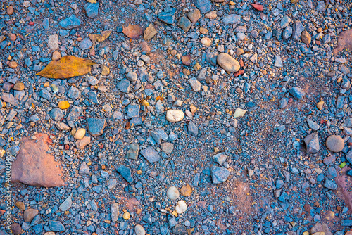 Obraz na plátně Images of textures, dirt, gravel, sand, and evening light.