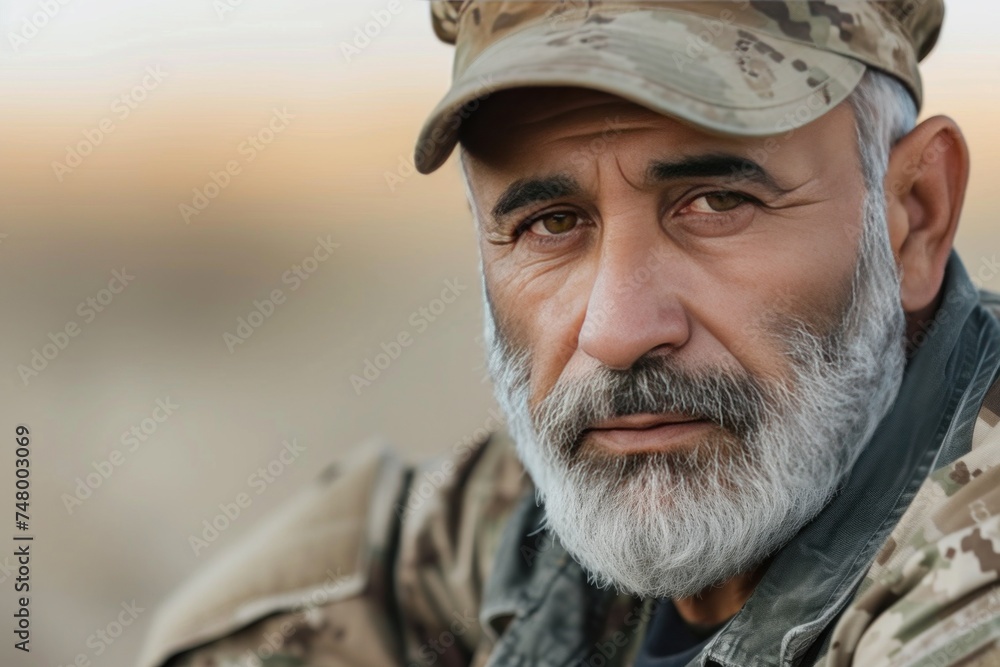 Portrait of a Military Veteran: A Reflection of Courage and Experience Portrait of a Military Veteran: A Reflection of Courage and Experience