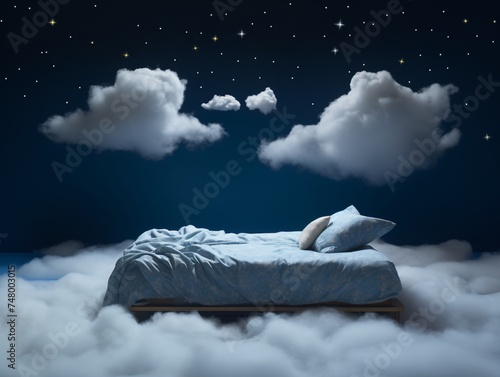 a bed in the clouds