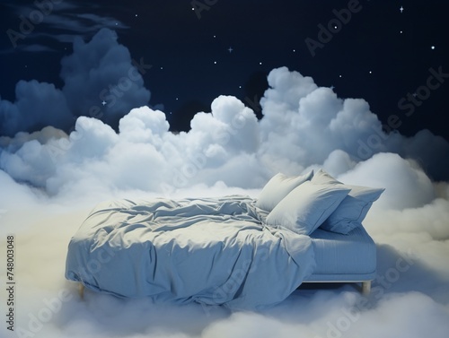 a bed in the clouds