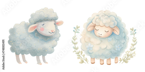 cute sheep watercolour vector illustration