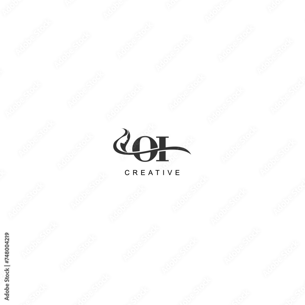 Initial OI logo beauty salon spa letter company elegant