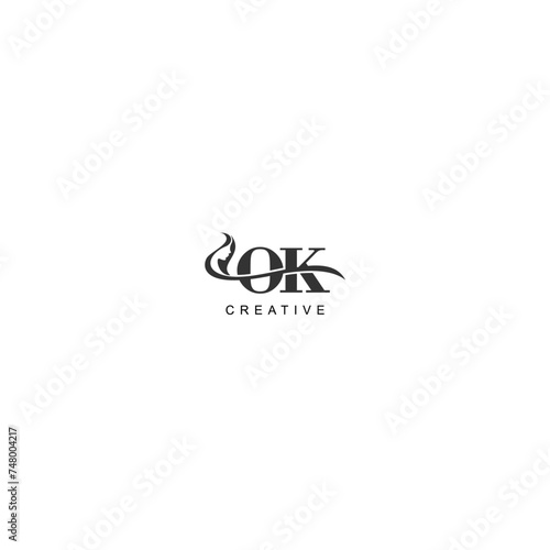 Initial OK logo beauty salon spa letter company elegant