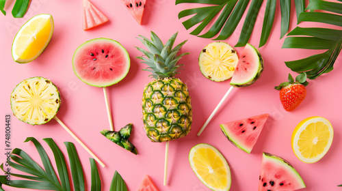 Sweet summer text Pineapple and watermelon lolli