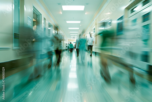 crowded hospital corridor