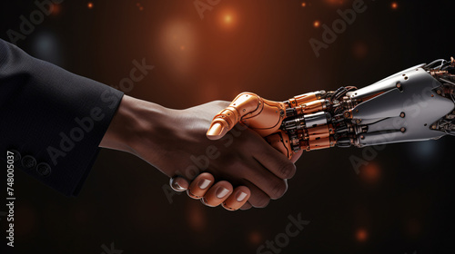 a man and woman shaking hands © TONSTOCK