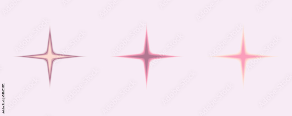 Gradient Y2k shape blur set. Star blurry aesthetic y2k. Vector pastel form illustration. Aura gradient shape