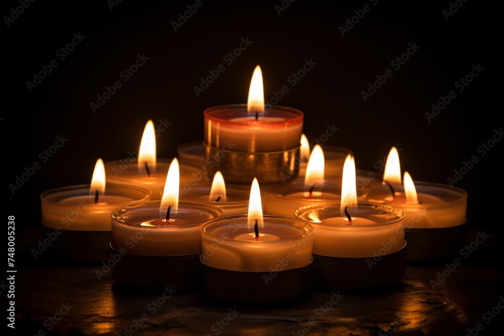 a group of lit candles a group of lit candles