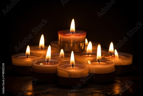 a group of lit candles