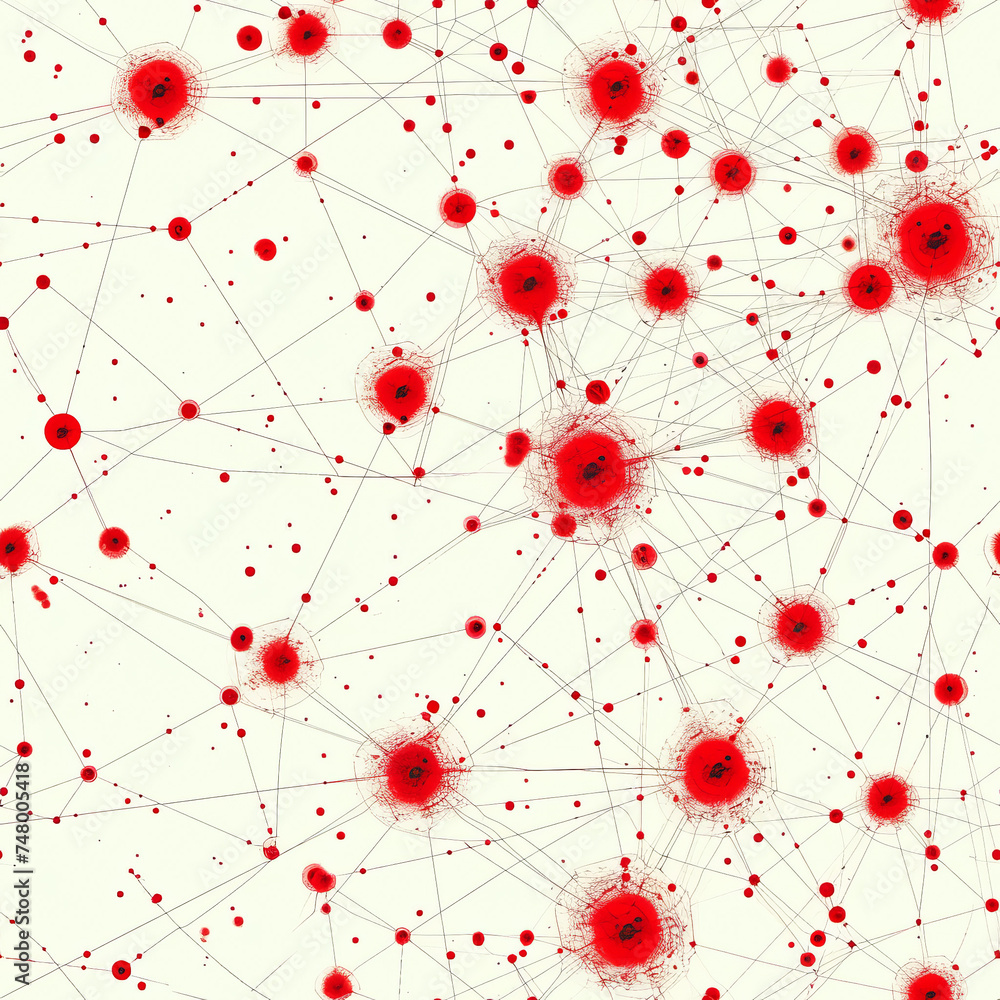 red neuronal network as a seamless Tile pattern, ai generated red neuronal network as a seamless Tile pattern, ai generated