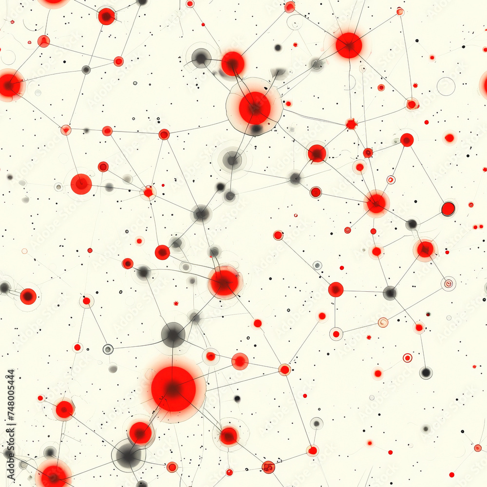 red neuronal network as a seamless Tile pattern, ai generated red neuronal network as a seamless Tile pattern, ai generated