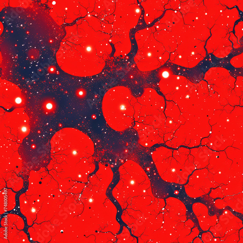 red neuronal network as a seamless Tile pattern, ai generated