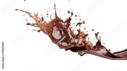 Chocolate Splash, Realistic Portrait Isolated On PNG OR Transparent Background.