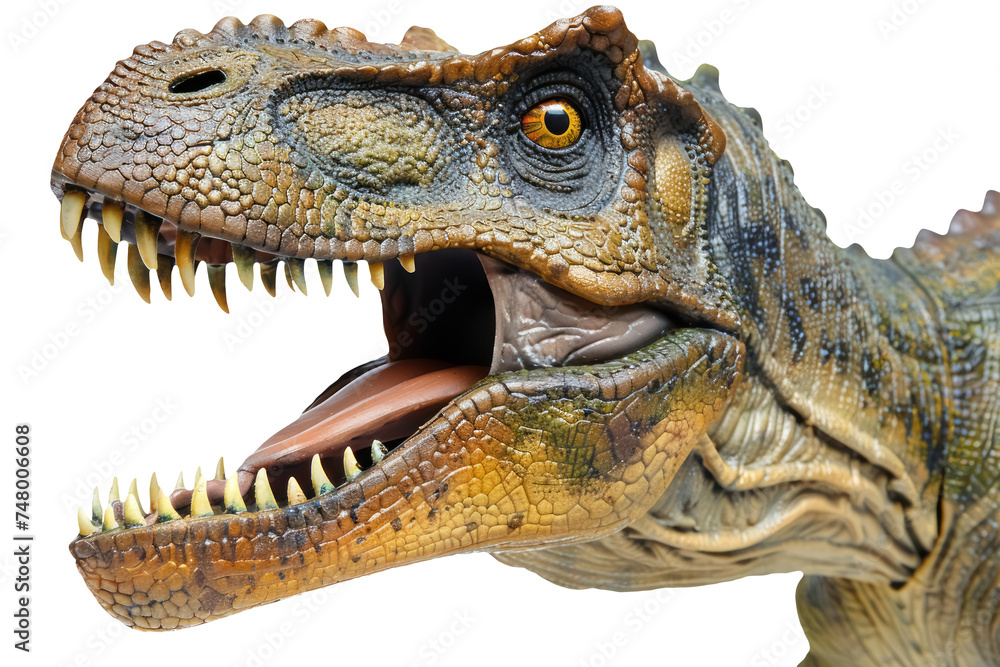Fototapeta premium realistic dinosaur model close-up isolated on transparent background