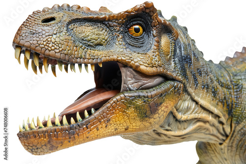  realistic dinosaur model close-up isolated on transparent background
