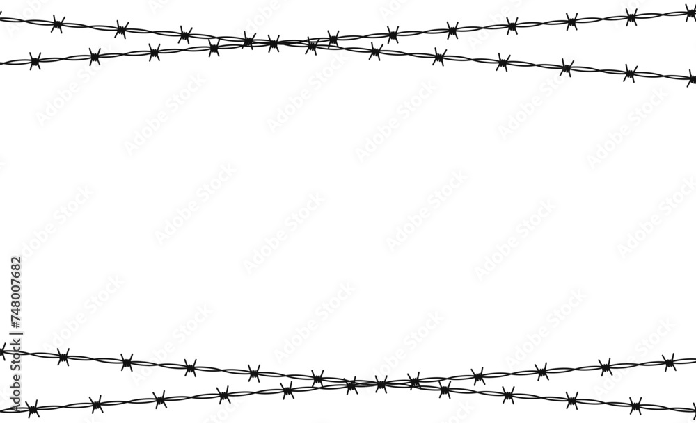 Barbwire fence frame border barbed wire hazard protection illustration vector Barbwire fence frame border barbed wire hazard protection illustration vector