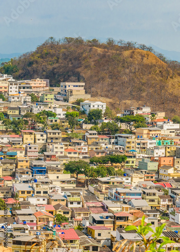 Slums over hill, guayaquil city, ecuador © danflcreativo