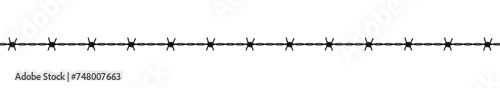 Straight line sharp barbed wire illustration vector photo