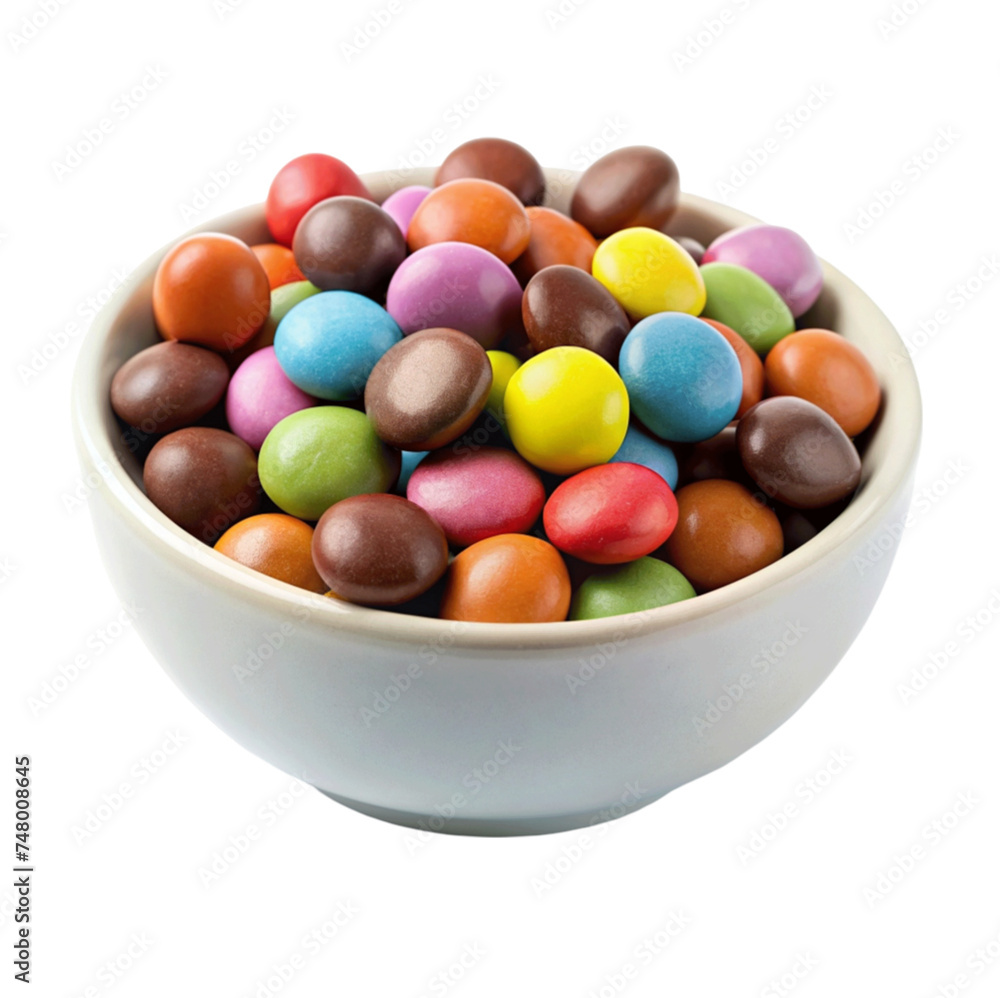 Bowl with tasty colorful candies isolated on Transparent background. Bowl with tasty colorful candies isolated on Transparent background.