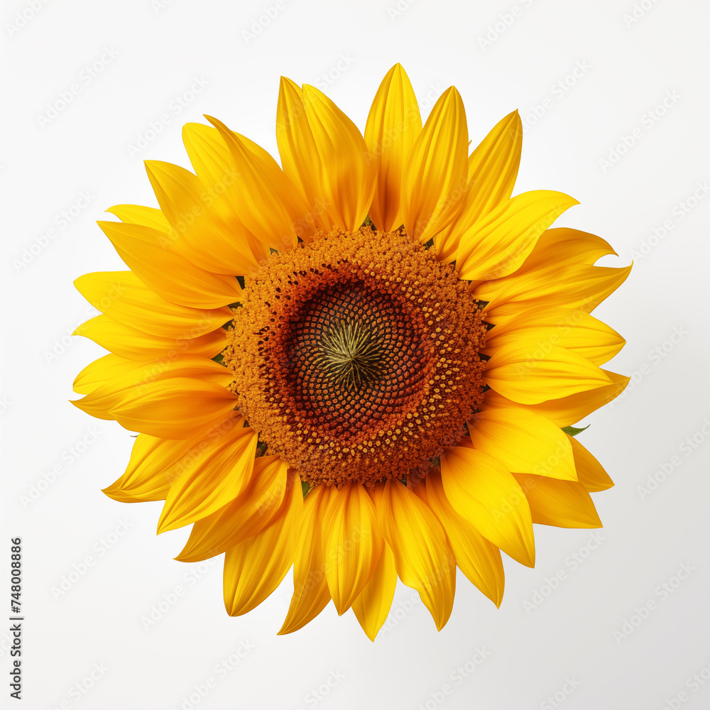Fototapeta premium sunflower on white background 