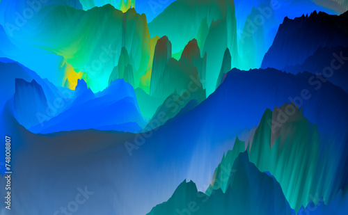 Magical world. Colorful abstract fantasy background, surreal dreamy landscape. 3d illustration