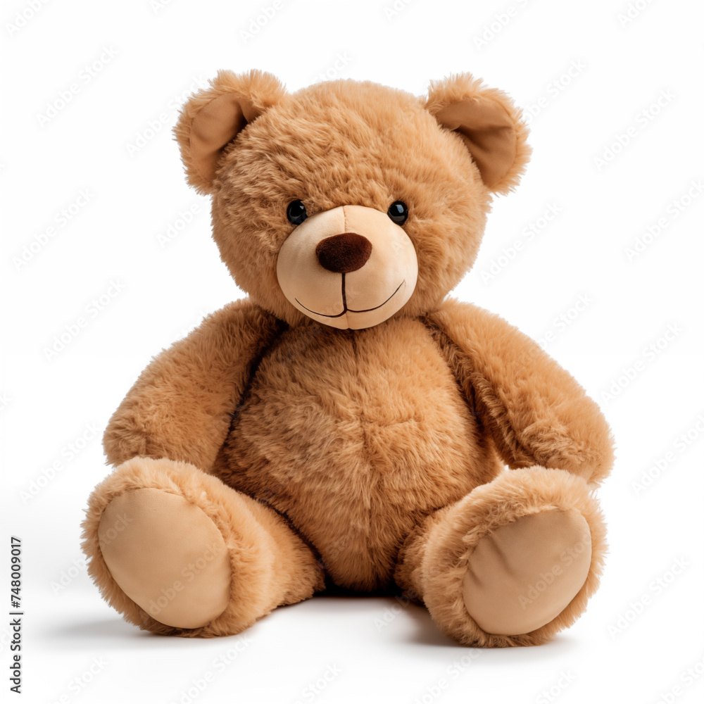 teddy bear toy on white background 