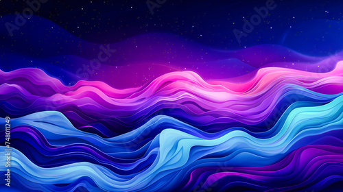 Bright Galaxy Abstract Background, Colorful Space and Nebula Design with Glowing Lights