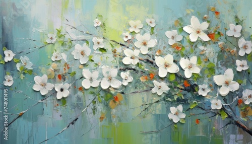 Spring flowers on a green hd background