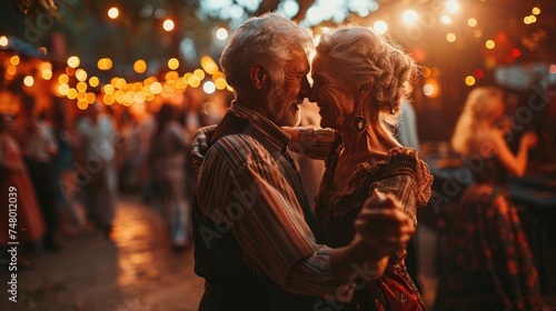 Senior couple dancing, seniors participating in activities at a retirement community