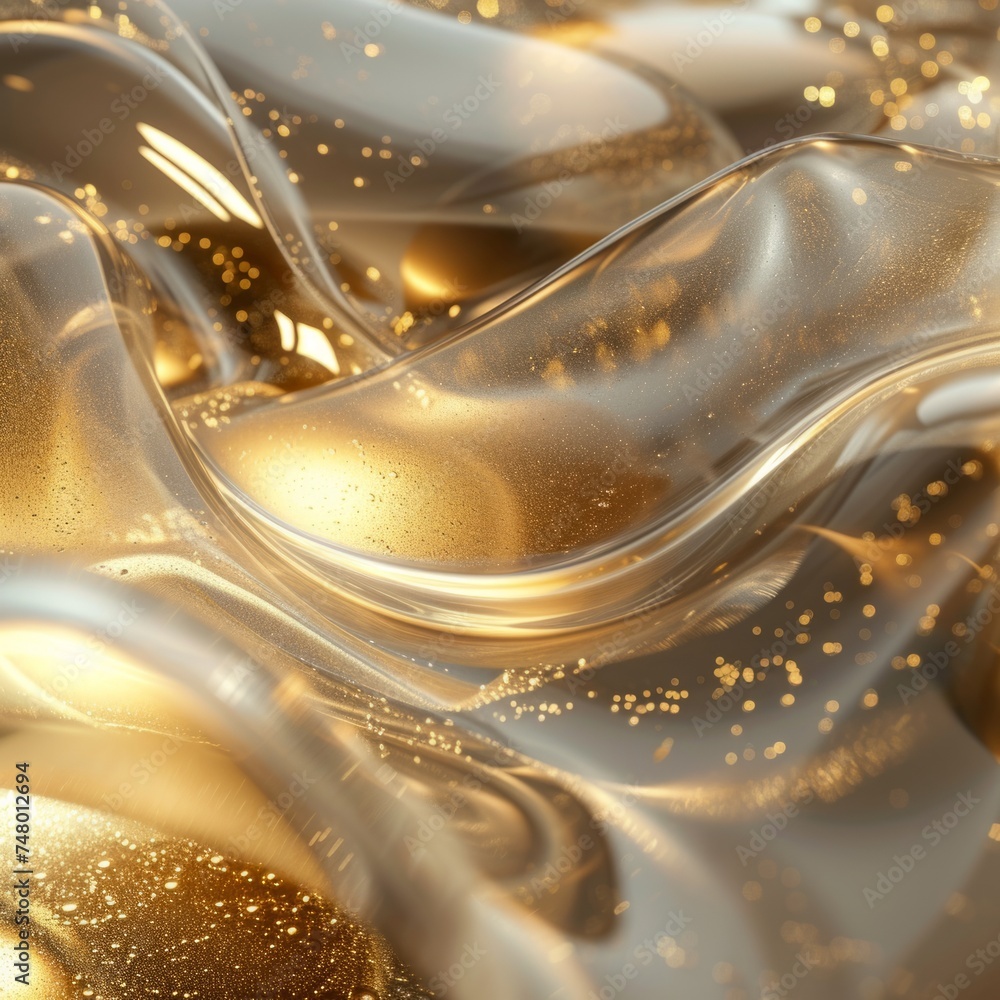 Glassmorphism background with a touch of golden opulence for a luxurious design