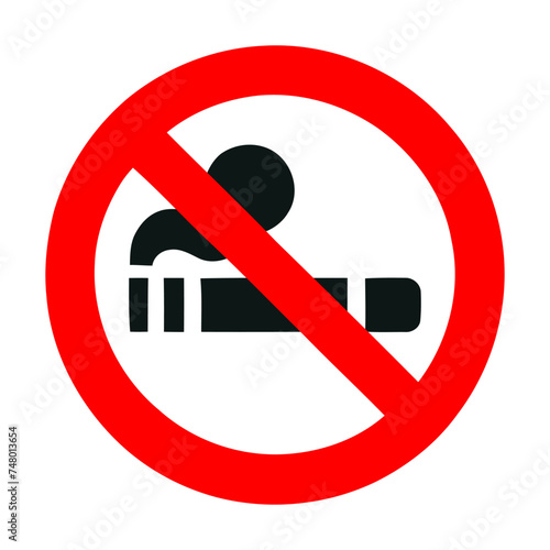 No smoking, prohibition sign, vector illustration.
