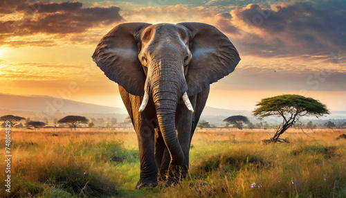 elephant at sunset © SEIJI211