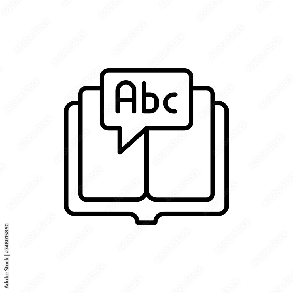 Dictionary outline icons, minimalist vector illustration ,simple transparent graphic element .Isolated on white background Dictionary outline icons, minimalist vector illustration ,simple transparent graphic element .Isolated on white background