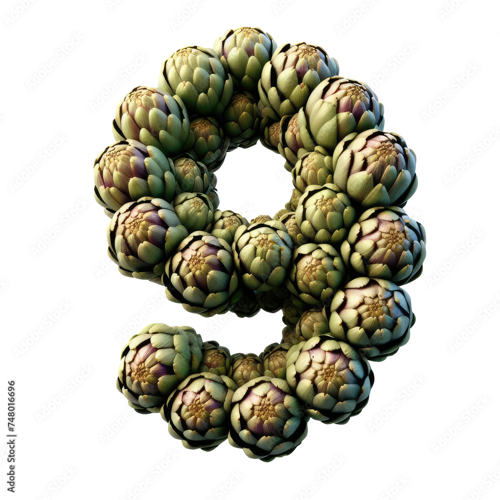 Fototapeta premium Isolated 3D Number on a Clear PNG Canvas Generative AI