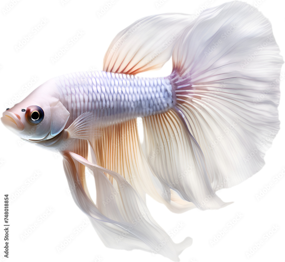 Fototapeta premium Siam betta fish, Watercolor painting of Siam betta fish.