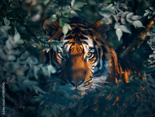 Tiger lies in the forest