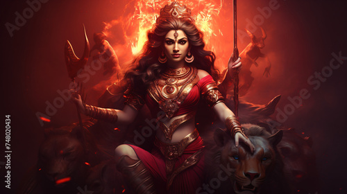 Goddess Durga concept.