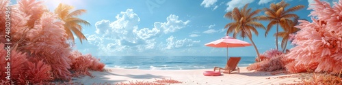 3d rendering composition of summer background with beach umbrella with chair and rubber ring   beach vibes decorate --ar 4 1 --style raw --stylize 750 Job ID  9a24491f-84b4-4ea0-bdb9-bc56859504b9