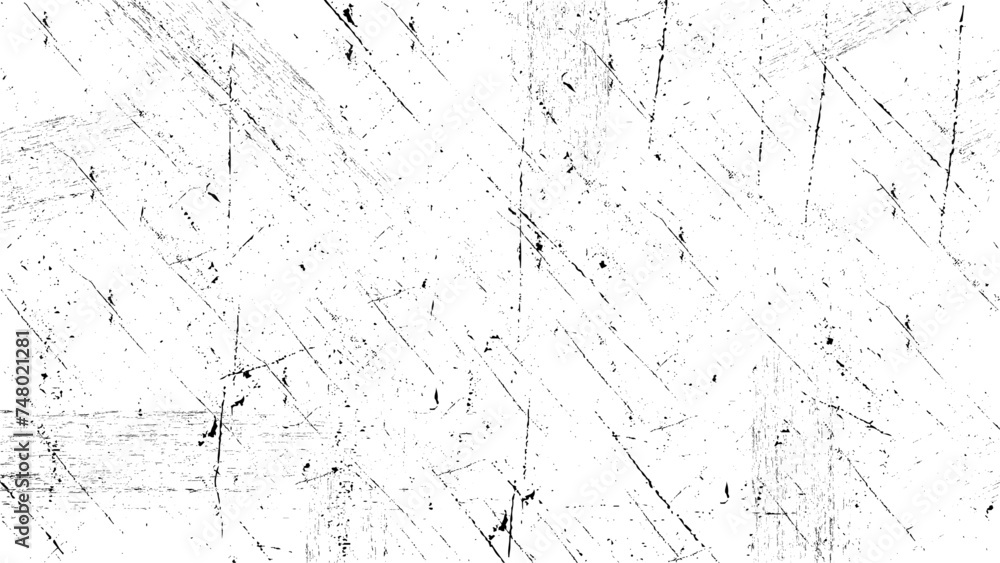 Dust overlay textured. Grain noise particles. Rusted white effect. Grunge design elements. Black paint splatter isolated on white background. Vector illustration