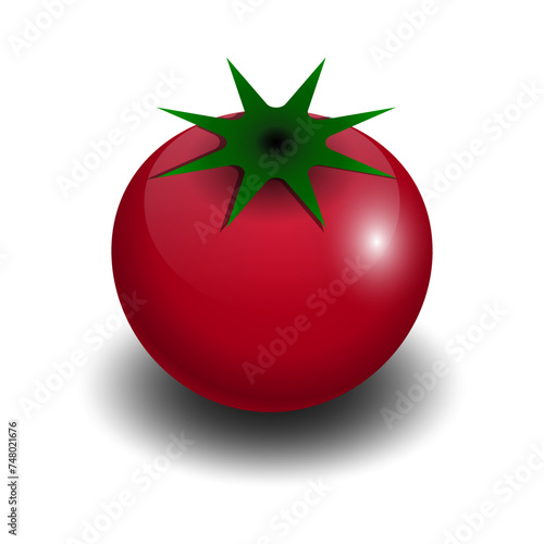 Beautiful ripe red tomato isolated on a white background