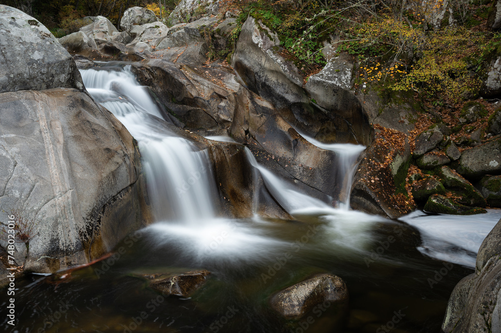 View of the waterfall of St. Barbara or Aghia Varvara at the Rhodope mountains in Macedonia, Greece