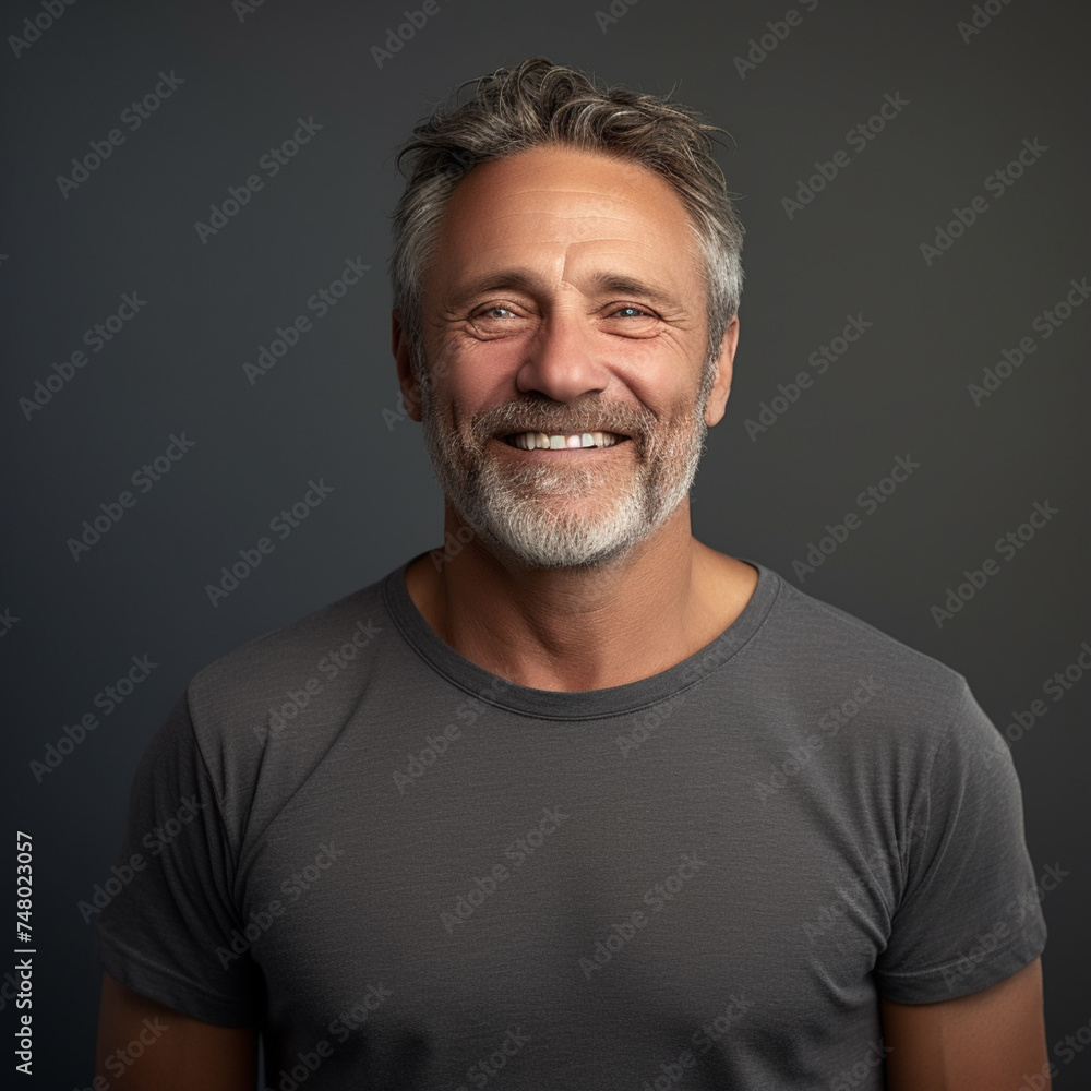 Obraz premium Portrait Happy Smile Man under photo studio light