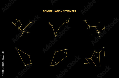 Constellation November icon. Set of constellations. Flat style. Vector icons