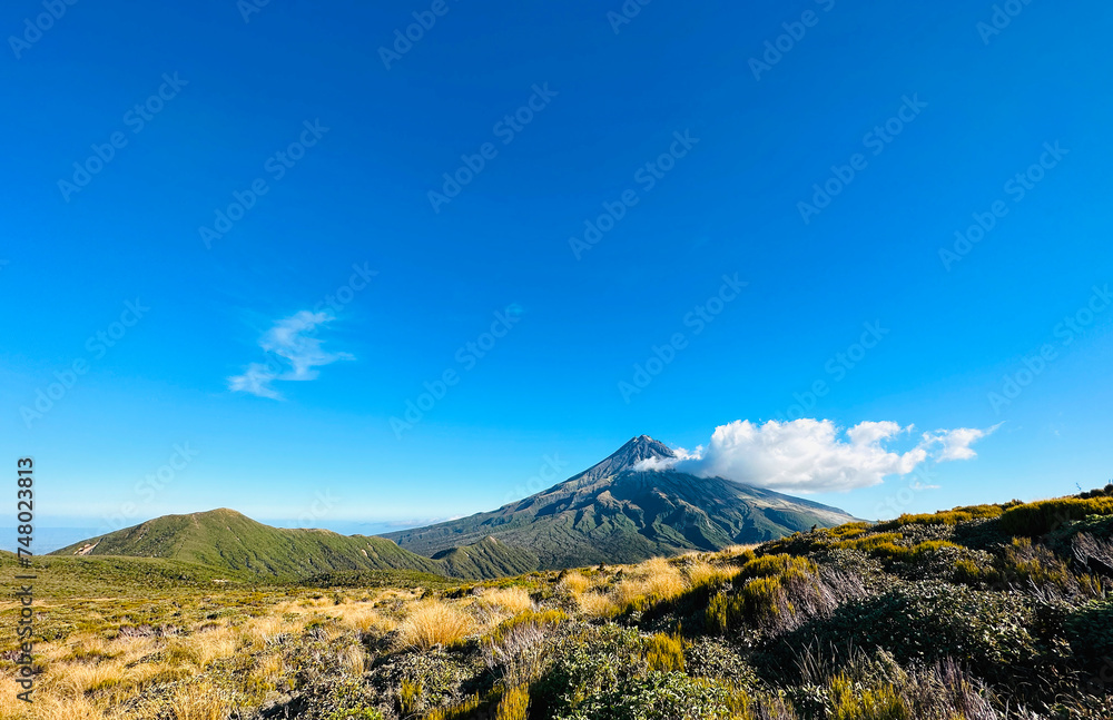 Pouakai ranges and Mt Taranaki, Egmont National park, New Zealand